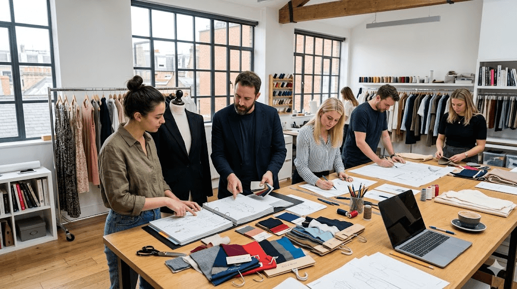Apparel design and development workspace for custom manufacturing